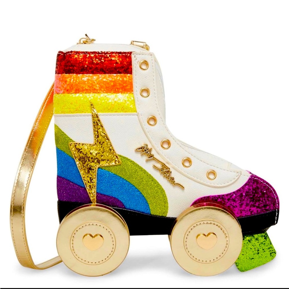 Betsey Johnson rainbow roller derby crossbody bag